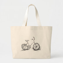 Niedliches künstlerisches Fahrrad-Zeichnen Einkaufstaschen