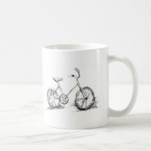 Niedliches künstlerisches Fahrrad-Zeichnen Tasse