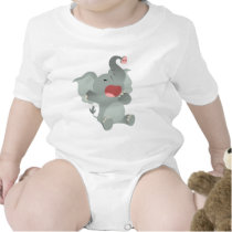 Niedliches schläfriges Cartoon-Elefant-Baby-T-Shir