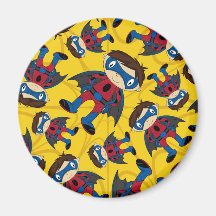 Niedliches Superhero-Jungen-Muster Kühlschrankmagnet