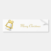 NIEDLICHES WEISSES WEIHNACHTSglocken-GOLDENES BAND Autosticker