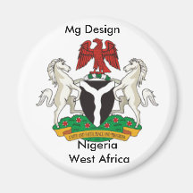 Nigeria_coa, Nigeria Westafrika, Magnesium-Entwurf Kühlschrankmagnete