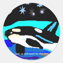 Nightime Stern-Schwertwal-Wal, schauen oben und er Stickers