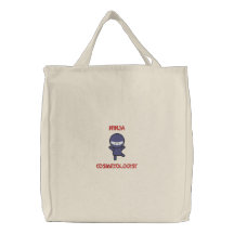 Ninja Cosmetologist Bestickte Tasche