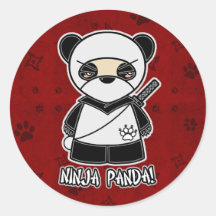 Ninja Panda! Im roten Aufkleber
