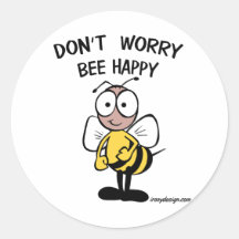 N'inquiétez pas l'abeille heureuse autocollants