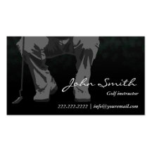 Noble dunkle Schlag-Golf-Anweisungs-Visitenkarte