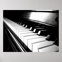 Noble schwarze u. weiße Klavier-Fotografie Plakatdrucke