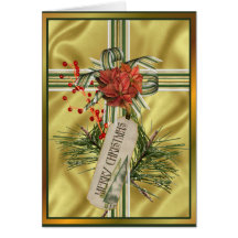 Noël de satin d'or cartes de vœux