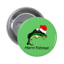 Noël drôle de pêche badge