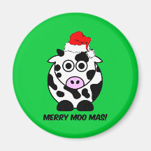 Noël drôle de vache magnets pour réfrigérateur