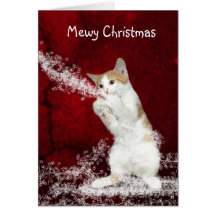 Noël espiègle de minou cartes de vœux