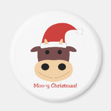 Noël MOO-y ! Cadeaux et cartes Magnets Pour Réfrigérateur
