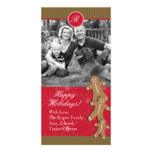 Noël Photocards avec la famille de pain d'épice Photocarte
