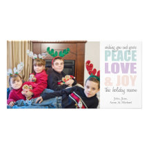 Noël Photocards d'amour et de joie de paix Photocartes