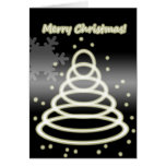 Noir d'arbre de Noël de cercle Cartes De Vœux