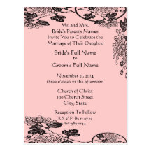 Noir de faire-part de mariage sur les fleurs vinta cartes postales