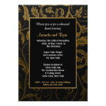 Noir et invitation de dîner de répétition de damas