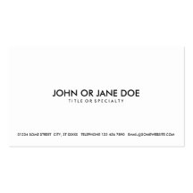 noir simple et blanc modèle de carte de visite
