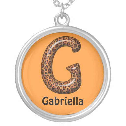 Nom de la lettre G Necklace~Customize de guépard Pendentifs