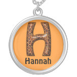 Nom de la lettre H Necklace~Customize de guépard Collier