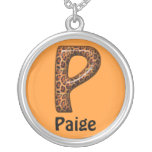 Nom de la lettre P Necklace~Customize de guépard Collier