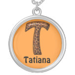 Nom de la lettre T Necklace~Customize de guépard Collier