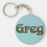 Nom hippie de cannelure de KRW Keychain - Greg Porte-clé