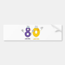 Nombre heureux 80 autocollant pour voiture