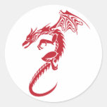 Norbert le dragon rouge adhésifs ronds