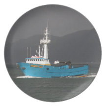 Nordsee, Krabben-Fischerboot im niederländischen H Flache Teller