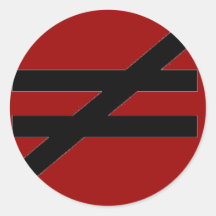 NotEqualSymbol Runder Sticker