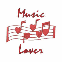 Notes brodées personnalisables de musique de coeur