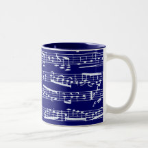 Notes de musique de bleu marine tasse à café