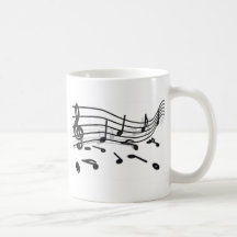 Notes, musique tasse à café