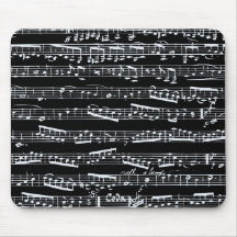 Notes noires et blanches de musique tapis de souris
