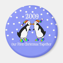 Notre premier Noël ensemble 2009 (pingouins de GLB Magnets Pour Réfrigérateur