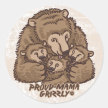 Nouvelle maman fière Grizzly Adhésif