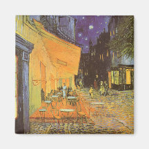 Nuit de terrasse de café, impressionisme de cru de aimant