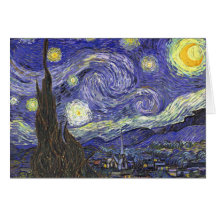 Nuit étoilée de Van Gogh, post impressionnisme vin Cartes De Vœux