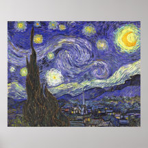 Nuit étoilée de Van Gogh, post impressionnisme vin Poster