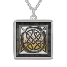 O-Anfangsmonogramm "keltische schwarze Stein" Hals