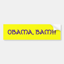 OBAMA, BAM!!! AUTO STICKER