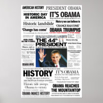 Obama: Der 44. Präsident Headline Collage Poster