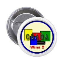 Obama-Gewinne Buttons