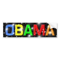 Obama im bunten Blasen-Autoaufkleber