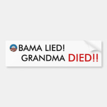 Obama lag Großmutter starb! Autoaufkleber
