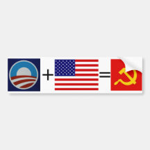 Obama_lg, amerikanische Flagge, Kommunismus, +, = Auto Aufkleber