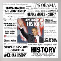 Obama: Von Traum zu Geschichtsschlagzeilen-Plakat