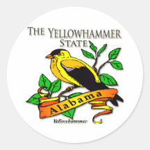 Oiseau de bruant jaune de l'Alabama Autocollant